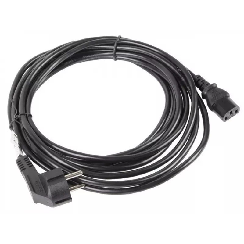 Maitinimo laidas LANBERG CA-C13C-11CC-0050-BK — 5 m, C13 jungtis į CEE7/7, kampuota C13