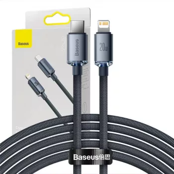 „Baseus CAJY000301“ mobiliojo telefono laidas, pilkas, 2 m, USB C, Lightning