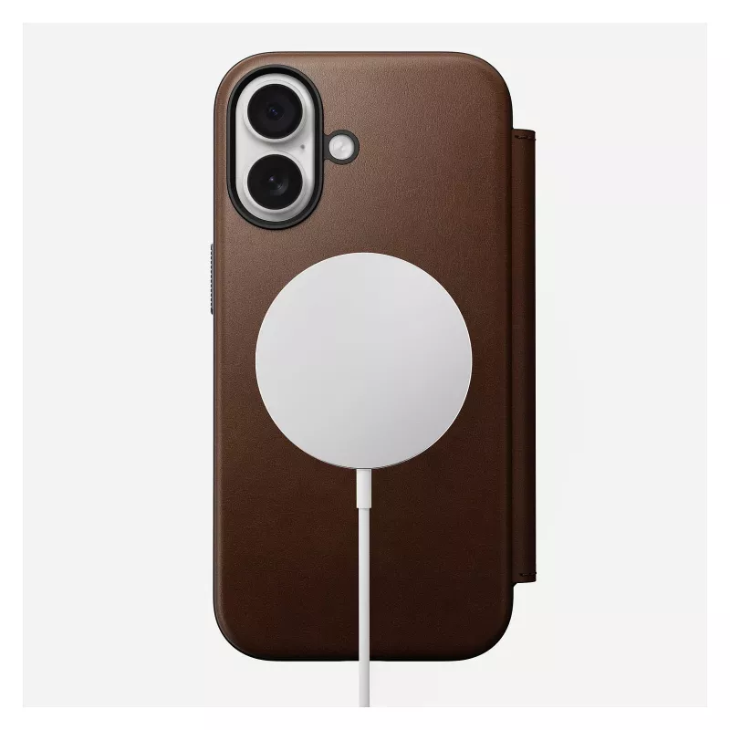 „Folio“ tipo telefono dėklas „Nomad NM014209858“, skirtas „Apple iPhone 17“, 16 cm (6,3 colio), rudas, 4 kortelių kišenės