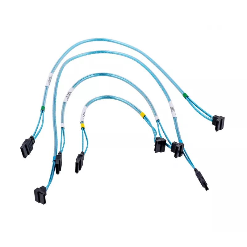 SATA laidas Supermicro CBL-0186L 4x apvalus 0,56 m, SATA I, tiesus patinas–patinas, juoda/mėlyna/balta