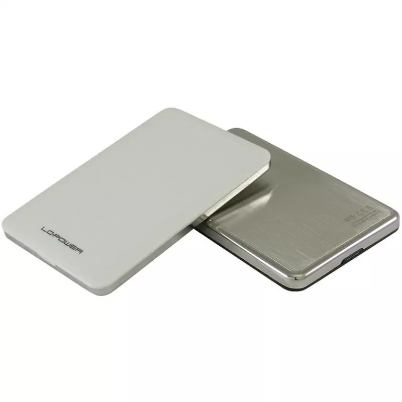 Išorinio disko dėklas LC-Power LC-25U3-7W Aliuminis Baltas 2,5 colio