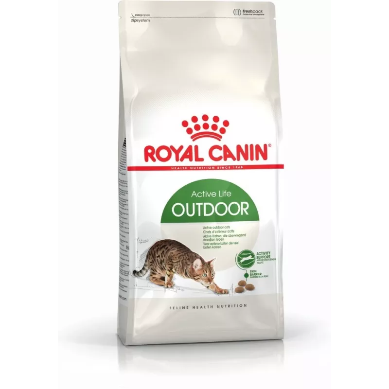 Sausas kačių maistas Royal Canin Active Life Outdoor 4 kg — suaugusioms katėms, paukštienos, 30% baltymų, 20% riebalų