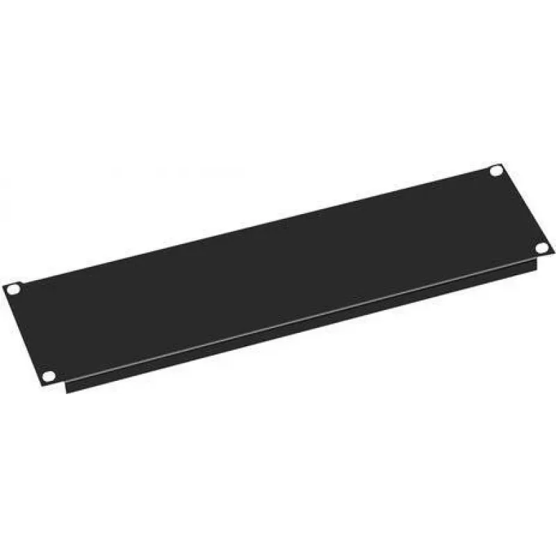 VALUE tuščia panelė - juoda RAL 9005 - 3U - 48,3 cm (19 col.)
