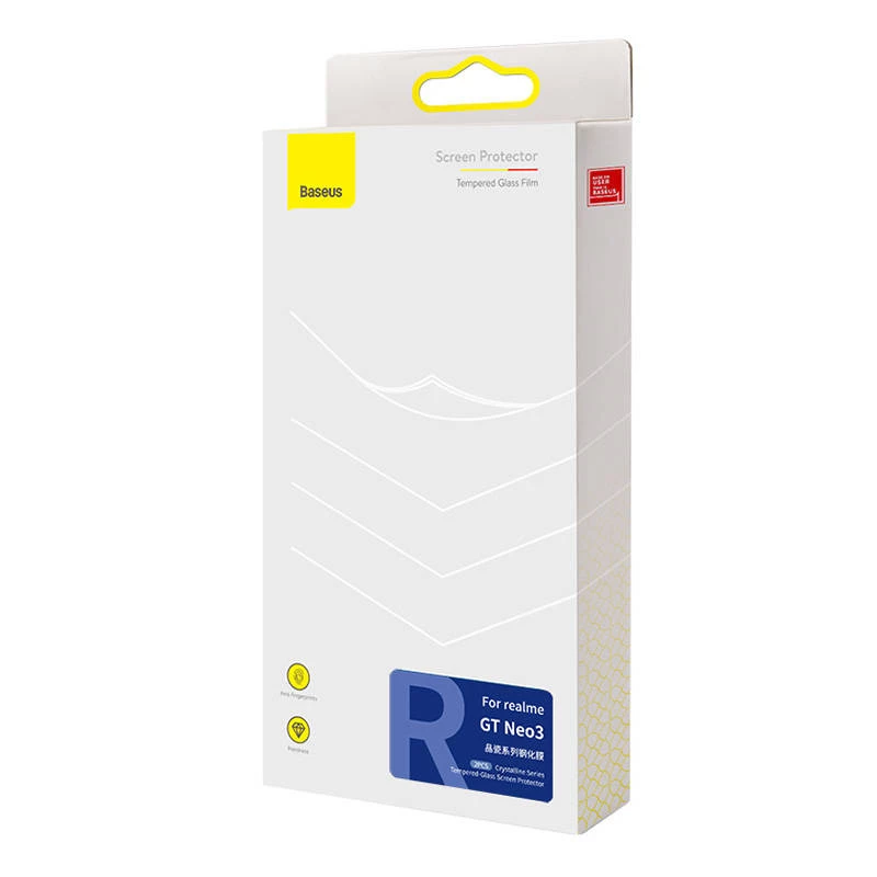 Grūdinto stiklo ekrano apsauga Baseus, skirta realme GT Neo3, 0,33 mm, 9H kietumas