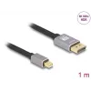 DeLOCK Mini DisplayPort į DisplayPort kabelis 8K 60 Hz 1 m pilkas metalinis be skląsčio