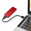 SSD dėklas QOLTEC 51831 USB 3.0 M.2 SATA diskams iki 2TB, raudonas, palaiko 30 mm ilgį, iki 4 diskų