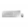 CHERRY DW 8000 klaviatūra su pele, biurui, belaidė RF, QWERTZ vokiečių k., sidabrinė/baltos spalvos