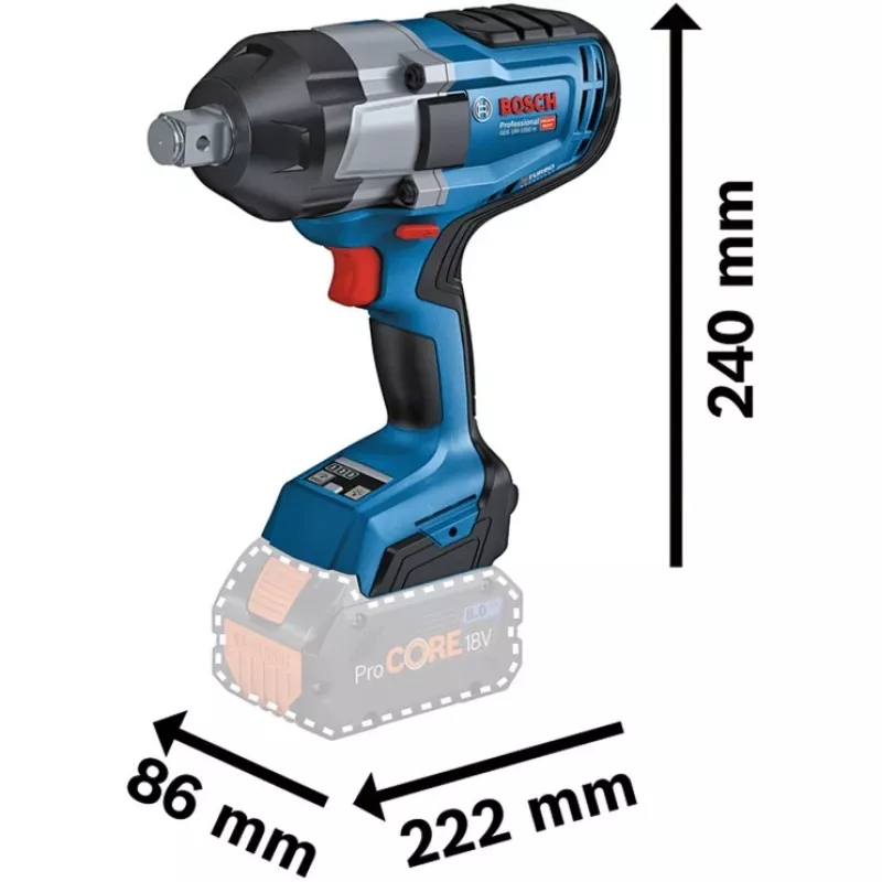 Bosch GDS 18V-1050 H 1750 RPM juoda, mėlyna, raudona