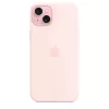 Silikoninis dėklas su MagSafe, skirtas iPhone 15 Plus - šviesiai rožinis