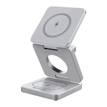 Belaidis įkroviklis BlitzWolf BW-IW30 3-in-1 greitojo įkrovimo stotelė, skirta iPhone ir Samsung, belaidis 3 įrenginių įkrovimas