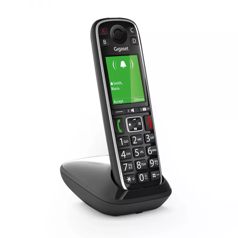 Gigaset E720 Analoginis/DECT telefonas su skambučio numerio atpažinimu Juodas