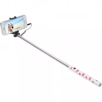 Ultron Selfie Hot Shot Baltas - 15 - 45 cm asmenukių lazda su fotoaparato užraktu ant rankenos - išmaniesiems telefonams, pvz., Samsung Galaxy, iPhone ir kitiems (173950)