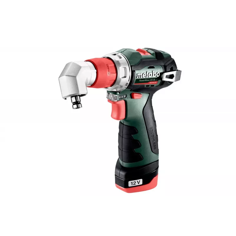 Pistolinės rankenos grąžtas Metabo PowerMaxx BS BL Q, 12V, 2Ah, 1500 RPM, 900g