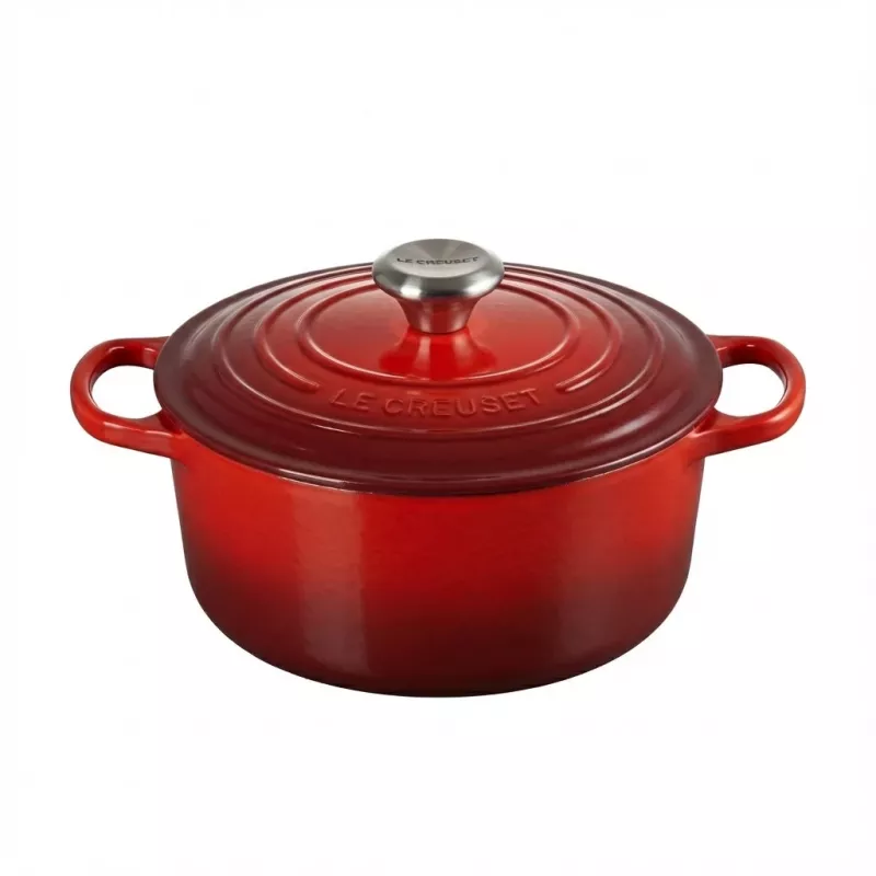 Le Creuset Signature ketaus apvalus puodas 18 cm raudonas