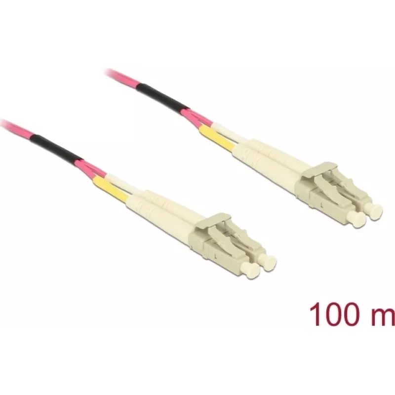 Tinklo kabelis Delock LC Duplex Multimode OM4 100 m juodas