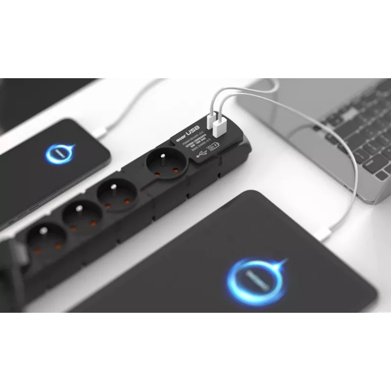 Apsauga nuo viršįtampių ACAR W2436 juoda 6 AC lizdai 230V 1,5m