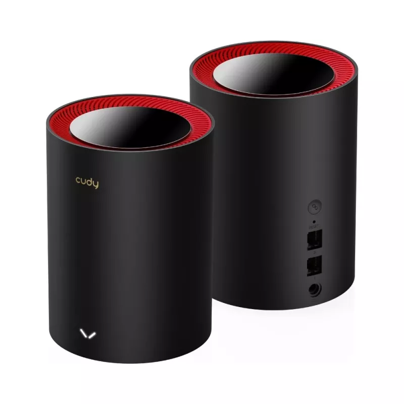 Cudy M3000 2 vnt. paketas Dviejų dažnių (2,4 GHz / 5 GHz) Wi-Fi 6 (802.11ax) Juoda, Raudona 1 Vidinė antena
