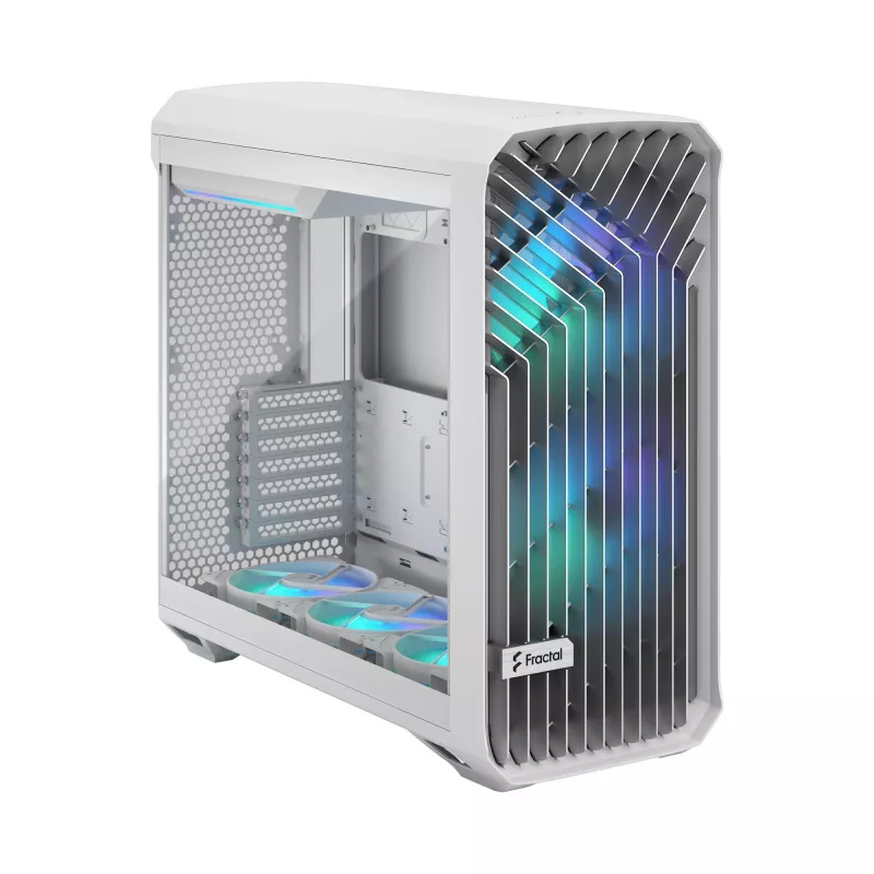 PC korpusas Fractal Design Torrent White — palaiko ATX, EATX, microATX, ITX; 2x180 mm priekiniai ventiliatoriai; 2,5 colio/3,5 colio vietos