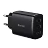 Baseus kompaktiškas greitasis įkroviklis, 3x USB, 17W (juodas)