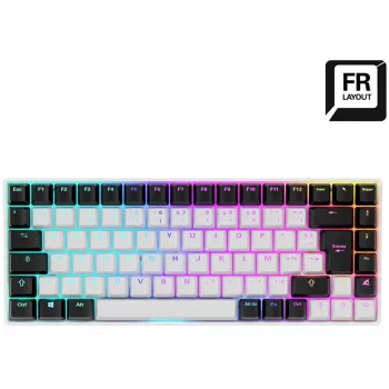 Sharkoon SKILLER SGK50 S3 Klaviatūra žaidimams USB AZERTY prancūziška balta
