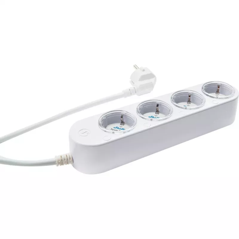 Išmanusis 12A „Shelly Power Strip 4 Gen4 Zigbee/Matter“ maitinimo lizdas