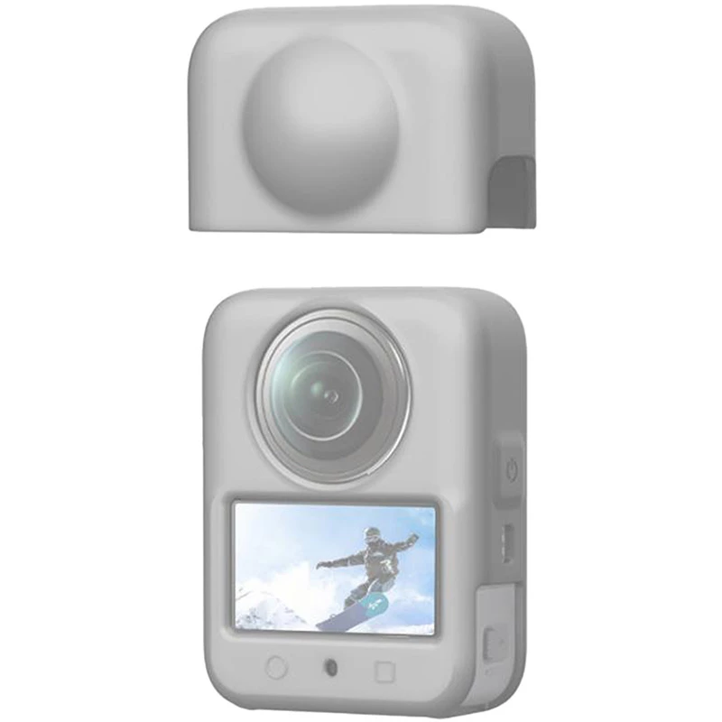 Silikoninis dangtelis su objektyvu PULUZ DJI Osmo 360 (pilkas)