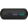 Greito įkrovimo išorinė baterija 20.000 mAh (juoda, PD, Quick Charge 3.0, Super Charge)