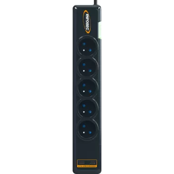 Maitinimo šakotuvas Infosec S5 USB NEO juodas 5 kintamosios srovės lizdai 230 V 1,5 m