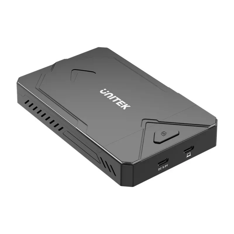 Išorinis saugojimo diskų korpusas Unitek S1229CBK01, skirtas M.2 NVMe ir SATA SSD, juodas