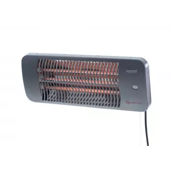 Kvarcinis elektrinis šildytuvas SUNRED LUG-2000W — 2000 W, kvarcinio stiklo elementas, skirtas naudoti lauke, montuojamas ant sienos, IP24, juodas