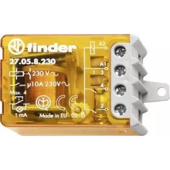 Finder impulsinis jungiklis, įleidžiamas, 1 vnt. 27.05.8.230.0000 2 normaliai atviri kontaktai 230 V/AC 10 A 2300 VA (27.05.8.230.0000)