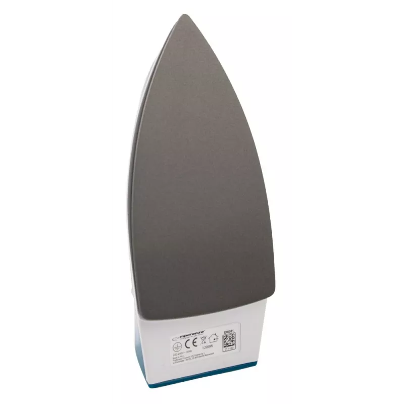 Sausas lygintuvas Esperanza TRAVEL IRON SMOOTHER — 1200 W, nelipni lyginimo pado danga, 1.4 m laidas, temperatūros indikatorius, kelioninis dizainas