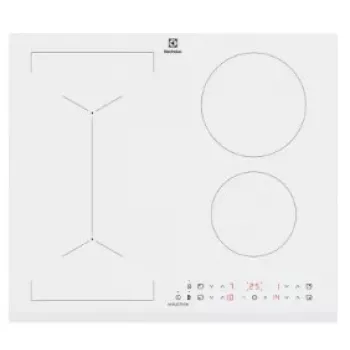 Electrolux LIV63431BW balta įmontuojama 59 cm indukcinė kaitlentė su 4 kaitviečių zonomis