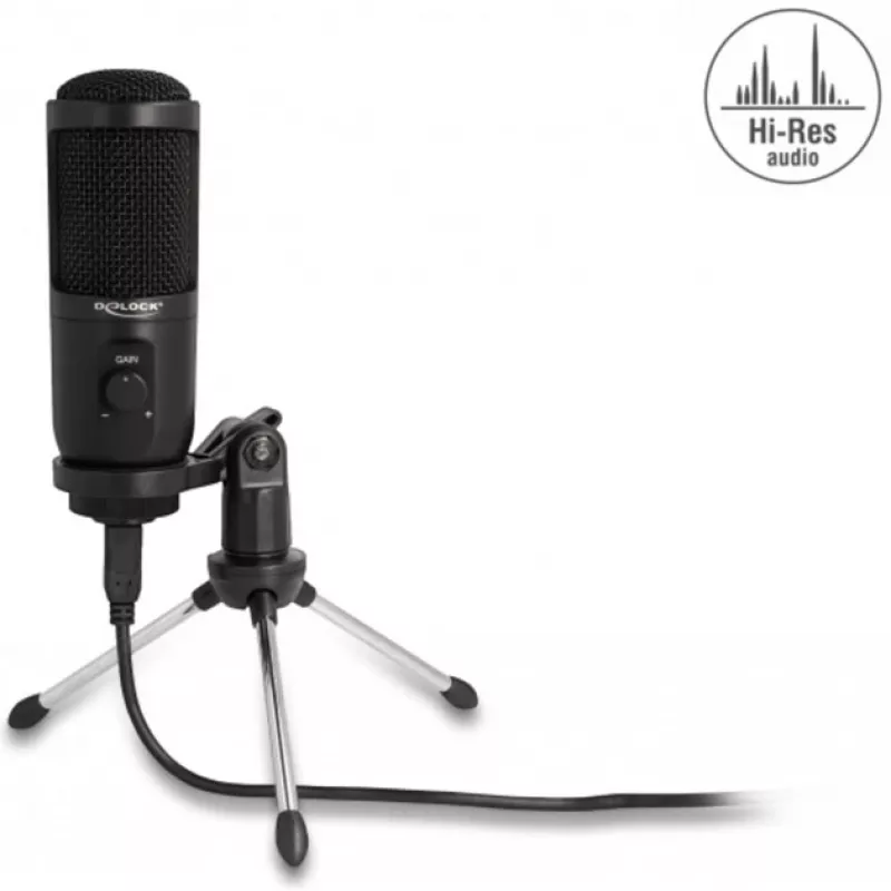 Delock - Mikrofonas - USB - Juodas (66832)