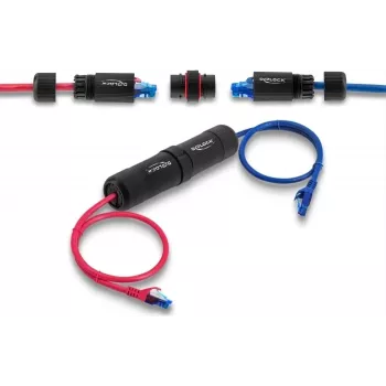 Duomenų kabelis Delock RJ45 jungtis prie Cat.6 su M16 sriegiu 90780