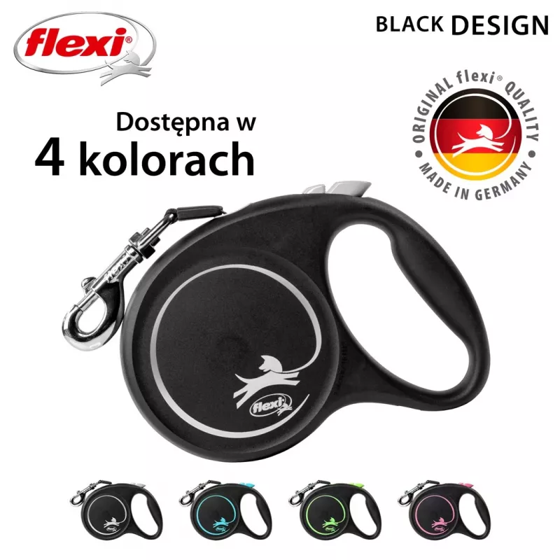 Flexi Juoda Design L 5 m ištraukiamas pavadėlis šunims