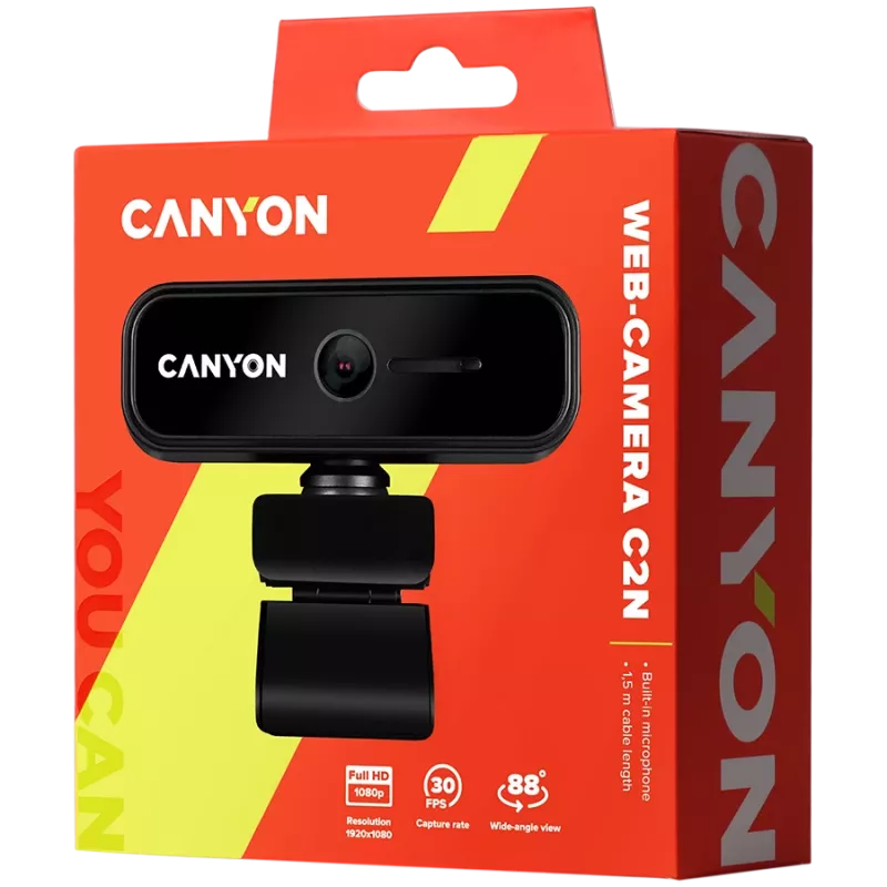 Canyon C2N 1080P full HD 2.0Mega fiksuoto fokuso internetinė kamera USB2.0