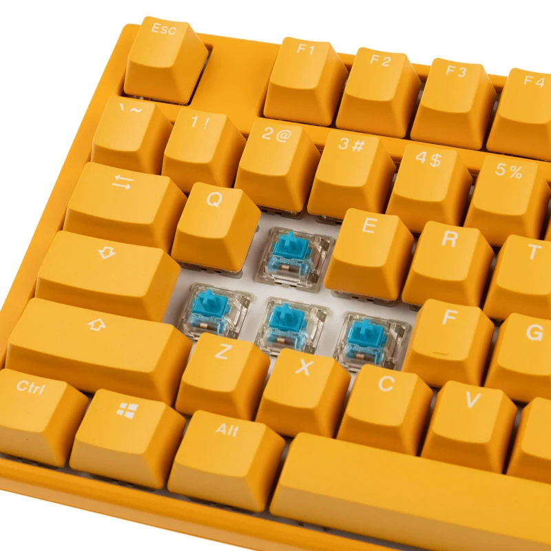 Ducky One 3 geltona žaidimų klaviatūra, RGB LED - MX-Mėlyna (US)
