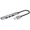 Manhattan USB-A 4 prievadų šakotuvas, 4x USB-A prievadai (1x 5 Gbps USB 3.2 Gen1 aka USB 3.0, 3 x 480 Mbps USB 2.0), maitinamas per USB (nereikia išorinio maitinimo šaltinio), aliuminis