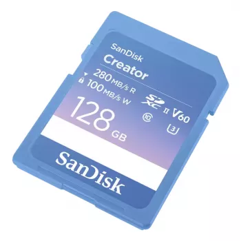 SanDisk Creator SD atminties kortelė UHS-II 128GB perdavimo greitis iki 280 MB/s