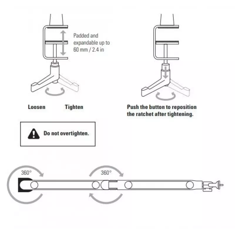 Mikrofono stovas Elgato Wave Mic Arm Low Profile — reguliuojamas žemo profilio stovas studijai ir transliacijoms
