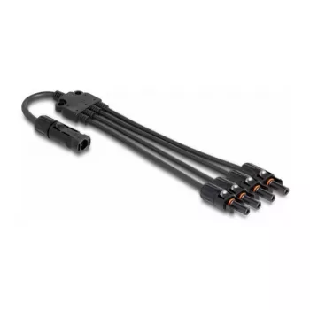 Kabelio skirstytuvas DeLOCK DL4 Solar Splitter kabelis 1 x kištukas į 4 x lizdai 50 cm juodas