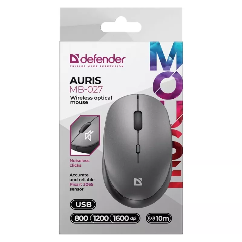 Belaidė pelė DEFENDER AURIS MB-027 sąsaja