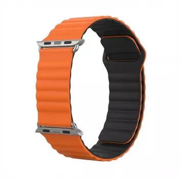 GUAN Premium apyrankė Apple Watch 38/40/41/42 mm — oranžinė ir juoda