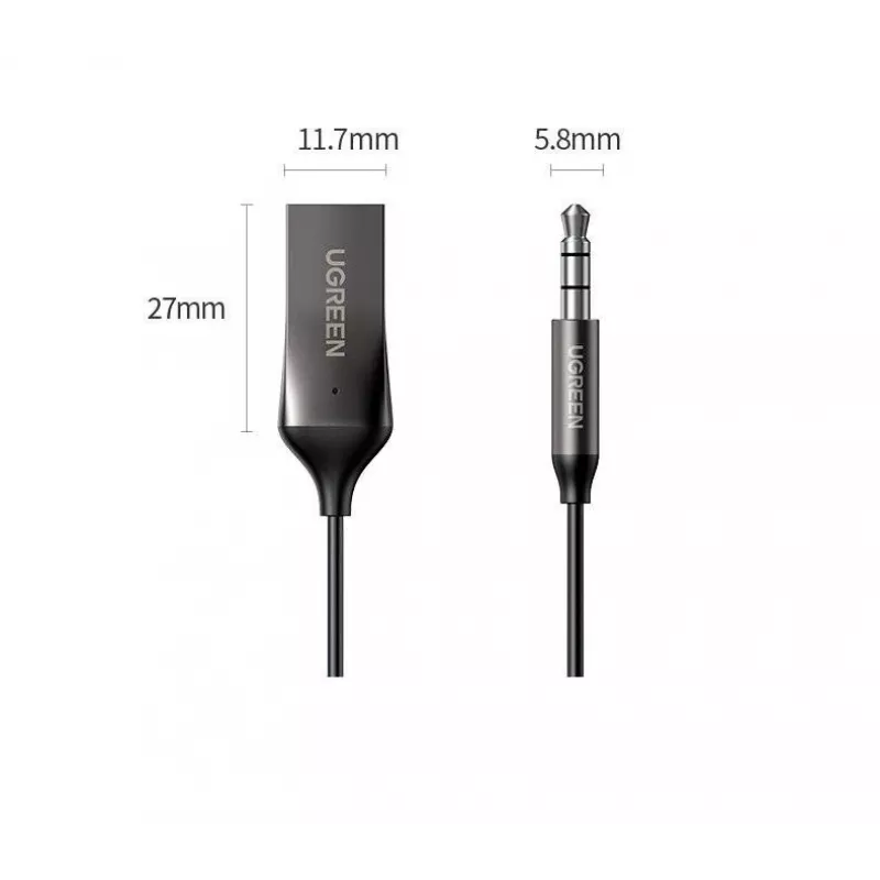UGREEN CM309 Bluetooth 5.0 USB garso imtuvas su 3,5 mm AUX lizdu, juodas, 20–20000 Hz