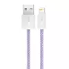 Baseus Dynamic laidas USB į Lightning, 2,4A, 2m (violetinis)