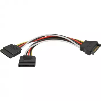 Maitinimo kabelis SATA 15 kontaktų į 2x SATA HDD DeLOCK 60105 0,15 m