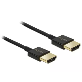 DeLOCK Slim Premium - vaizdo / garso / tinklo kabelis - 36 AWG - HDMI, 19 kontaktų (M) - HDMI, 19 kontaktų (M) - 2,0 m - triguba izoliacija - juoda (84773)