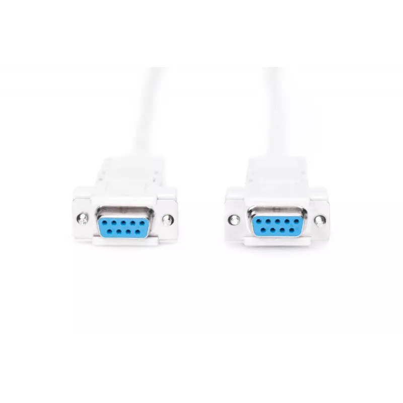 Assmann Zero-Modem jungiamasis kabelis. D-Sub9 F/F. 3,0 m. užsegami gaubtai. smėlio sp. (AK-610100-030-E)