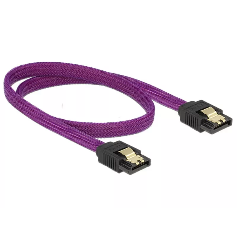 SATA laidas DeLOCK 83691 0,5 m SATA 7 kontaktų violetinis